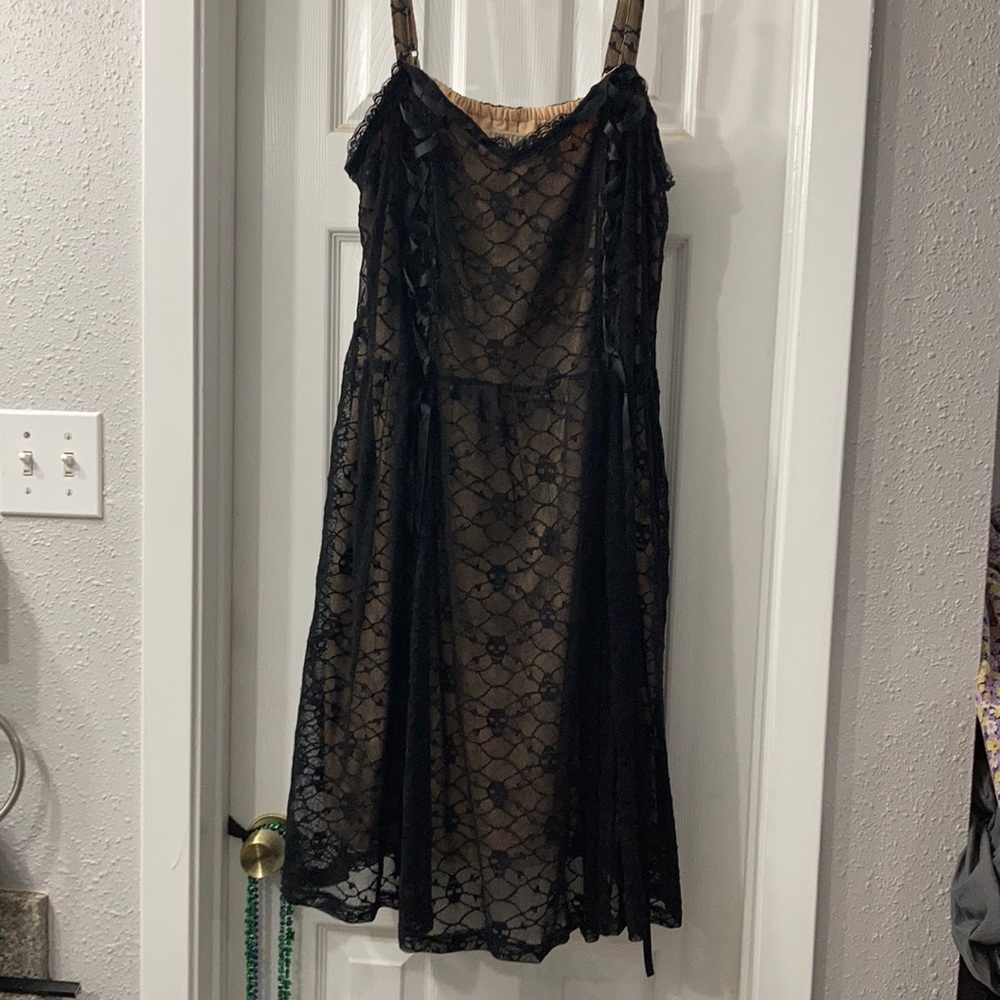 Tripp size 2 black skull lace dress